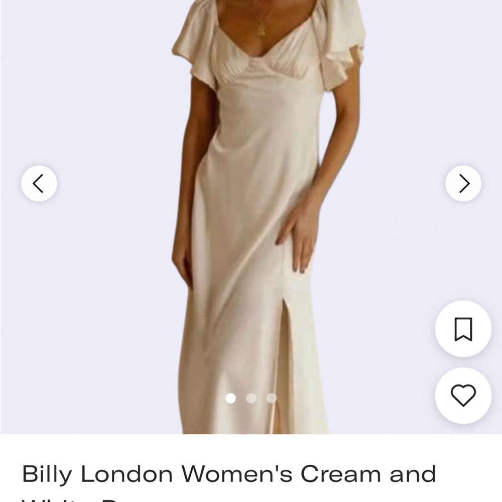 Billy J Ruffle Sleeves Cream Dress